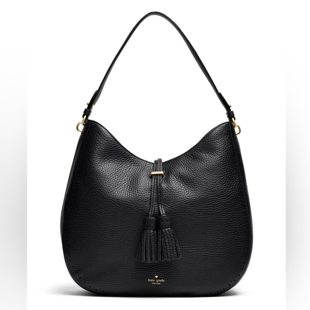 Kate Spade NY James Street Mason Large Hobo Bag in Black Pebbled Leather